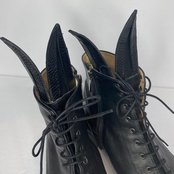AUTHENTIC MINNA PARIKKA BUNNY COMBAT BOOTS LEATHER - Picture 3 of 15